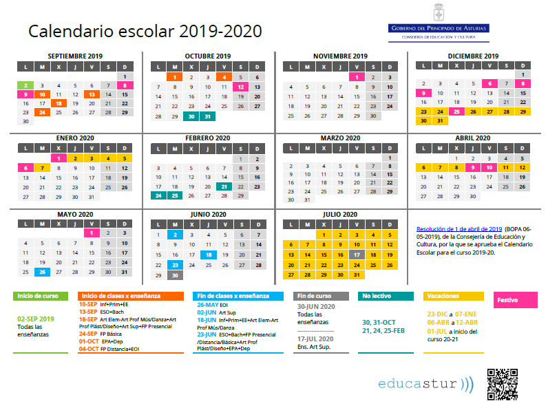 calendario 2019 20 Apaisado